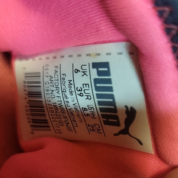 Puma Women's Dark Blue and Pink Sneakers - Picture 2 of 16